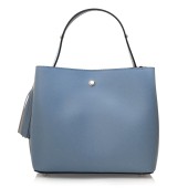 Geanta dama din piele naturala DiAmanti Lara Albastru Denim